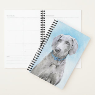 Agenda Pintura de Weimaraner - Arte de Cachorro Original
