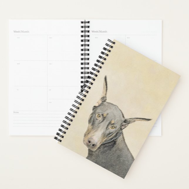 Agenda Pintura Doberman Pinscher - Arte Original para Cac (Exibição)