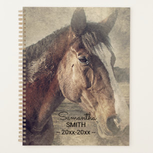 Agenda Pintura personalizada de cavalos castanhos