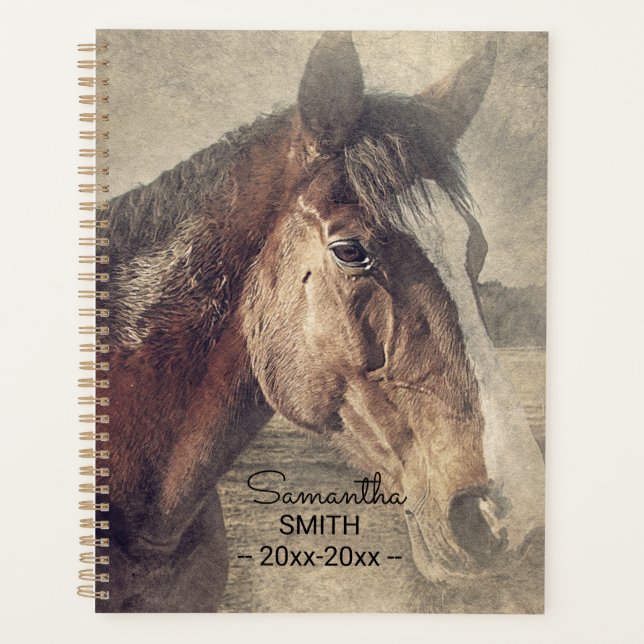 Agenda Pintura personalizada de cavalos castanhos (Frente)
