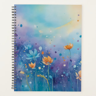 Agenda Pintura química de um campo vibrante de flores