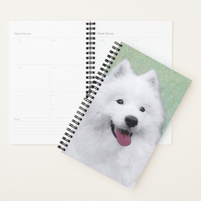 Agenda Pintura Samoyed - Arte Cachorosa Original (Exibição)