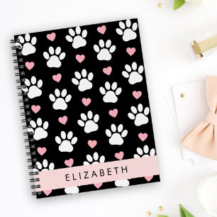 Agenda Pinturas De Cães, Patas Brancas, Corações Rosa, Se