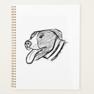 Agenda pitbull desenho à mão foto cachorro amante de anim