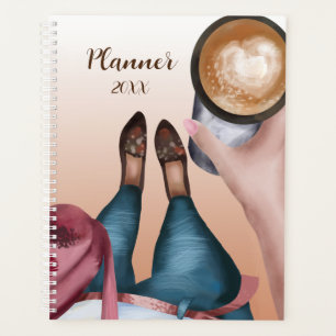 Agenda Placa de Coffee Girl Watercolor