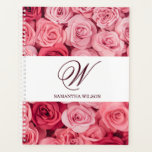 Agenda Planador de Casamento Floral Monograma de Nomes<br><div class="desc">Planador Floral de Casamento Monograma do Livro de Compromissos</div>