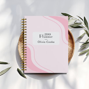 Agenda Planeador Anual Personalizado Rosa Com Nome Person