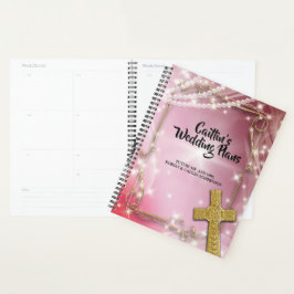 Agenda Planeador bonito de Casamentos Cruzados de Pérola 