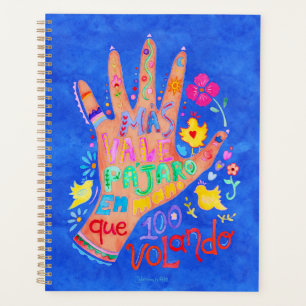 Agenda Planeador com ditado mexicano e ilustração manua