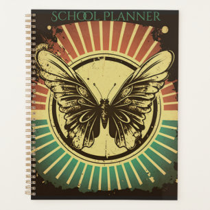 Agenda Planeador da Escola de Borboleta Retro, Calenda Es