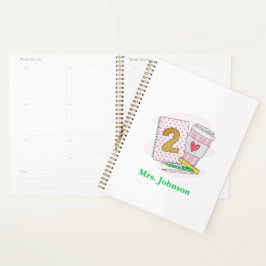 Agenda Planeador de Café Rosa para Notebook de 2º grau do