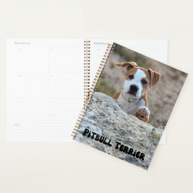 Agenda Planeador de Calendário de Puppy com Terrier Breve (Exibição)