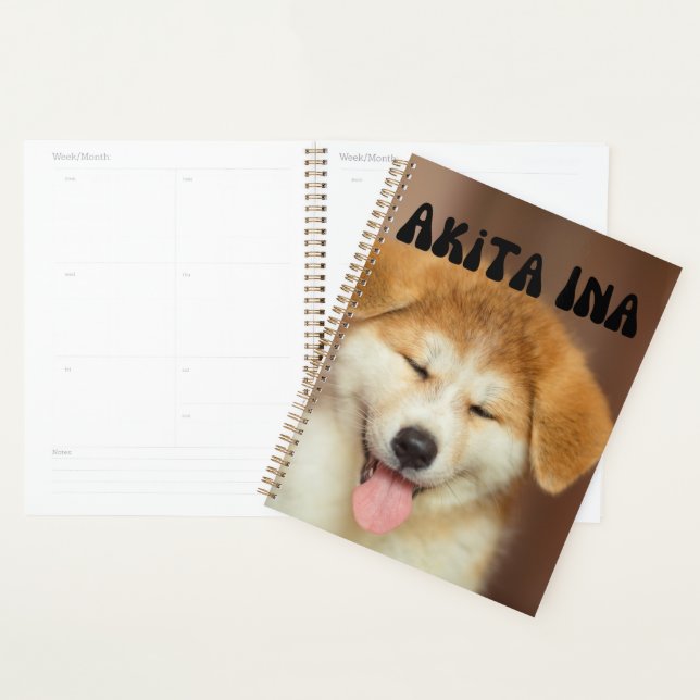 Agenda Planeador de Calendário do Cute Akita Ina Puppy (Exibição)