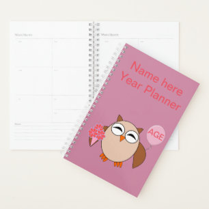 Agenda Planeador de Casamento de Coruja de Aniversário da