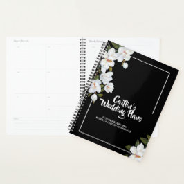 Agenda Planeador de Casamento de Rosa Branca de Vintage