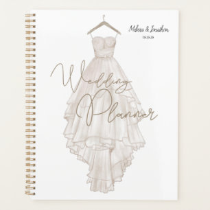 Agenda Planeador de Casamento Floral Elegante Rosa Modern