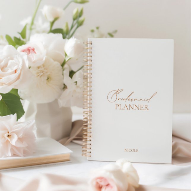 Agenda Planeador de Casamento Simples e Elegante de Bride (Modern Simple Elegant Bridesmaid Wedding Planner)