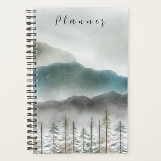 Agenda Planeador de Cobrir Suave de Montanha Watercolor 5