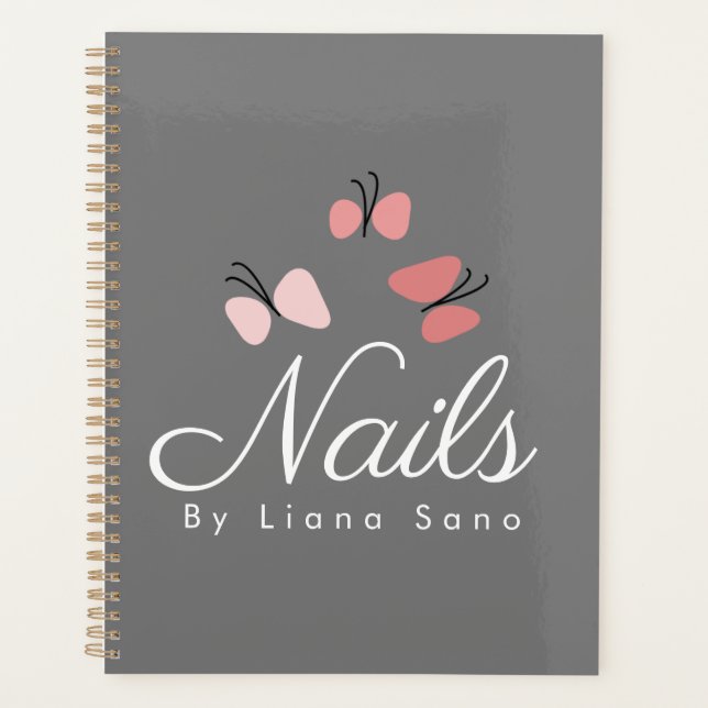 Agenda Planeador de Compromisso de Borboletas de Artista  (Frente)