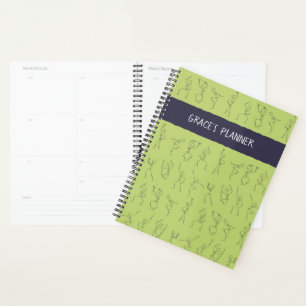 Agenda Planeador de dança de esqueleto - verde