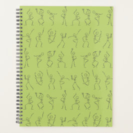 Agenda Planeador de dança de esqueleto - verde