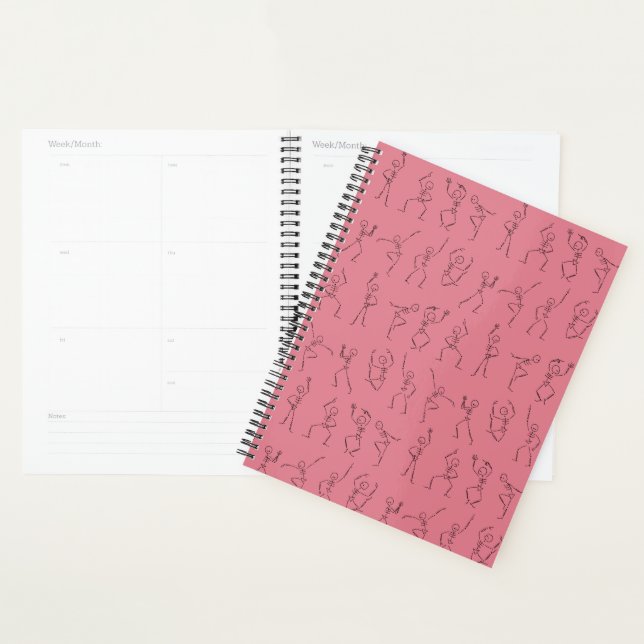 Agenda Planeador de dança do esqueleto - rosa (Exibição)