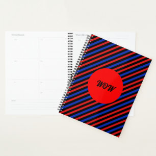 Agenda Planeador de faixas de vermelho, preto e azul