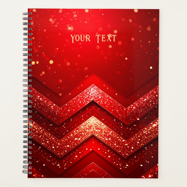 Agenda Planeador de Férias de Natal Vermelho Decorativo (Frente)