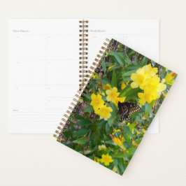 Agenda Planeador de Flores Amarelas e Borboletas