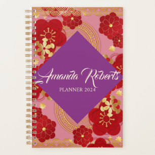 Agenda Planeador de Flores de Flor de Flor de Ameixa 2024