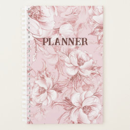 Agenda Planeador de Flores Rosa