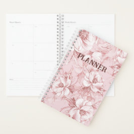 Agenda Planeador de Flores Rosa