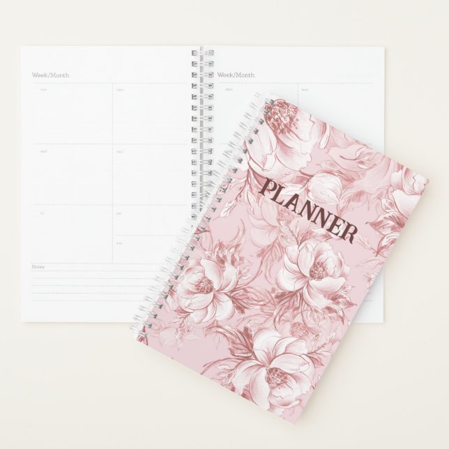 Agenda Planeador de Flores Rosa (Exibição)