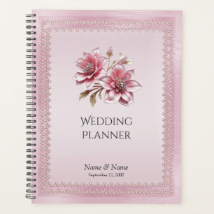 Agenda Planeador de Flores Rosa Moderno