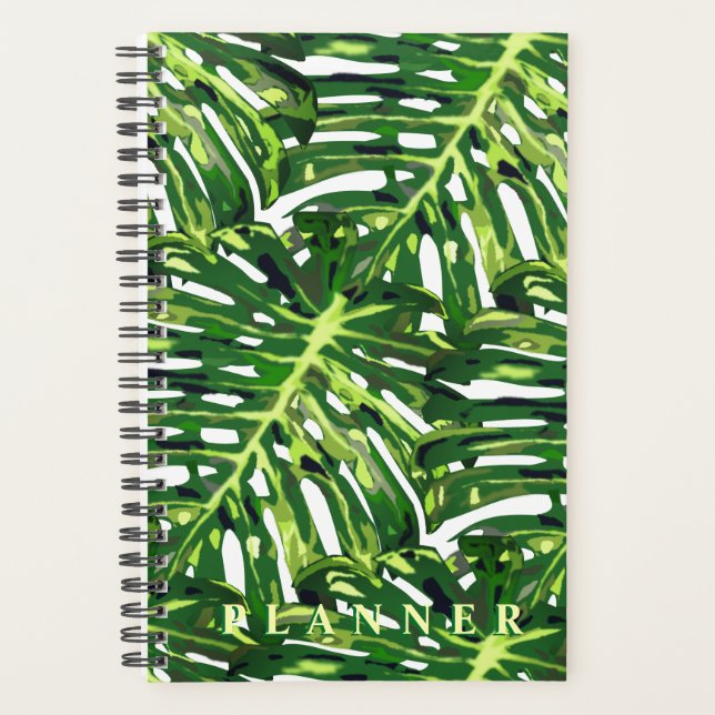 Agenda Planeador de Folhas de Monstera (Frente)