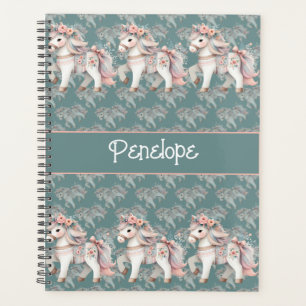 Agenda Planeador de Ilustração de Fantasia Floral Pastel