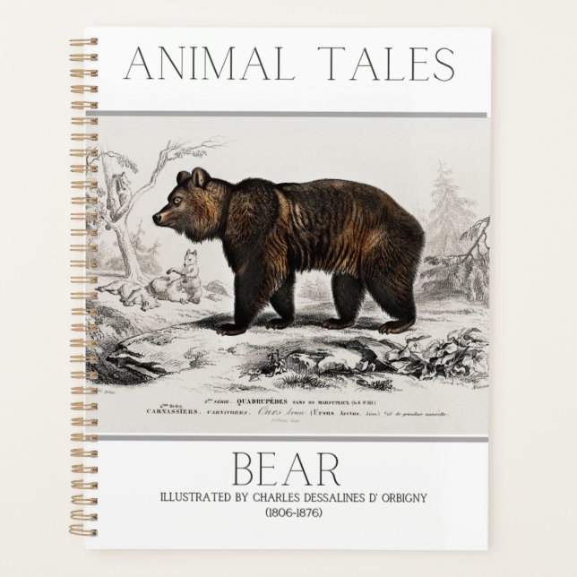 Agenda Planeador de Impressão Animal de na moda BEAR (Frente)