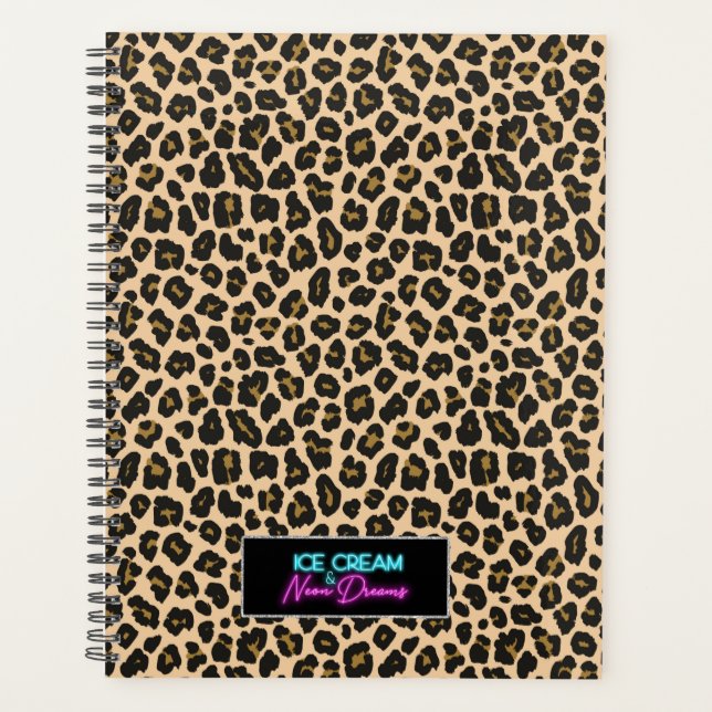 Agenda Planeador de Impressão Leopardo (Frente)