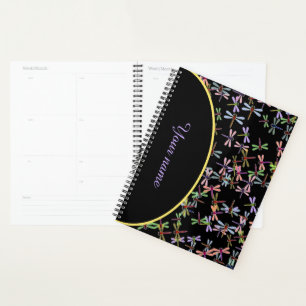 Agenda planeador de libélulas coloridas personalizadas