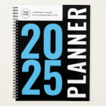 Agenda Planeador de logotipos personalizado moderno preto<br><div class="desc">design de logotipo personalizado simples da empresa,  preto e branco moderno. Você pode editar as cores e o texto neste livro do planejador.</div>