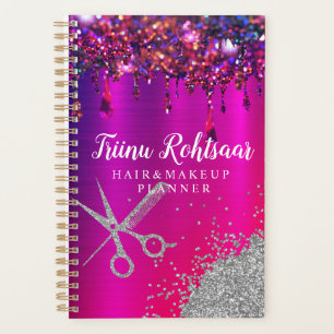 Agenda Planeador de Maquiagem do Cabelo com Glitter Holog