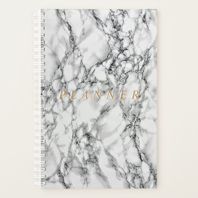 Agenda Planeador de Mármore Branco (Frente)