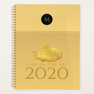 Agenda Planeador de Monograma Elegante do fruta em 2020