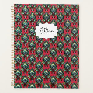 Agenda Planeador de Nomes de Boho de Padrão de Rico Rosa