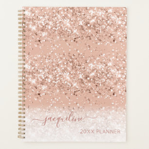 Agenda Planeador de Nomes de Girly Monogramas de Glitter