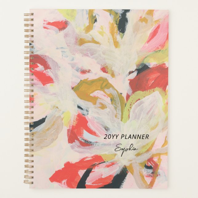 Agenda Planeador de Nomes Personalizados de Arte Floral A (Frente)