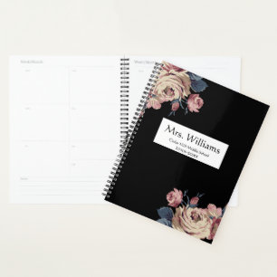 Agenda Planeador de Professores Personalizados Flóridos