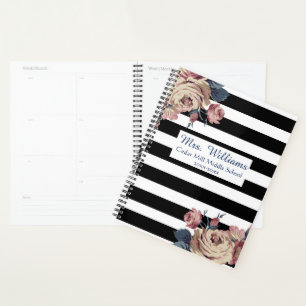 Agenda Planeador de Professores Personalizados Flóridos