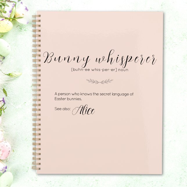Agenda Planeador de Sussuros Personalizados em Rosa Esbra (Personalized Bunny Whisperer Planner in Blush Pink)
