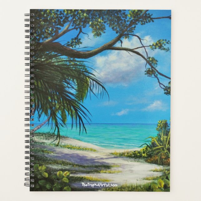 Agenda Planeador de Tema da Praia Jamaicana Tropical (Frente)